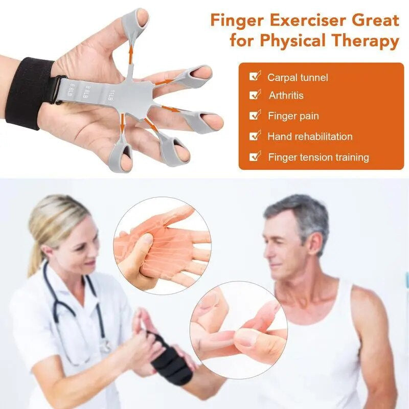 Finger Gripper Finger Exerciser Guitar Finger Exerciser 6 Resistant Levels Recovery Physical Tools Hand Strengthener for Patient